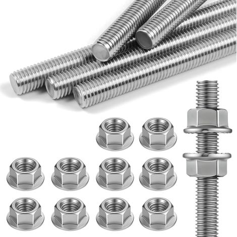 5PCS Tige Filetée M12,Tiges Filetées M12 x 150mm en Acier Inoxydable (1/5)