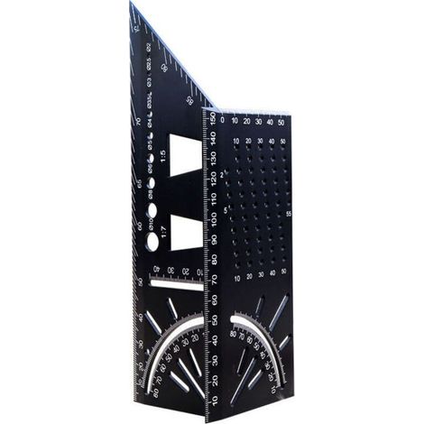 Équerre de charpentier Ulisem3D, règle d'angle en alliage d'aluminium de 45 à 90 degrés, règle de mesure de poutres et de tuyaux en bois, règle décorative tridimensionnelle, version aléatoire, pouces/ (1/4)