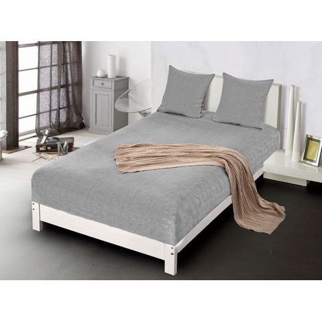 Drap housse « BEAR » 180x200+28 gris clair (1/4)