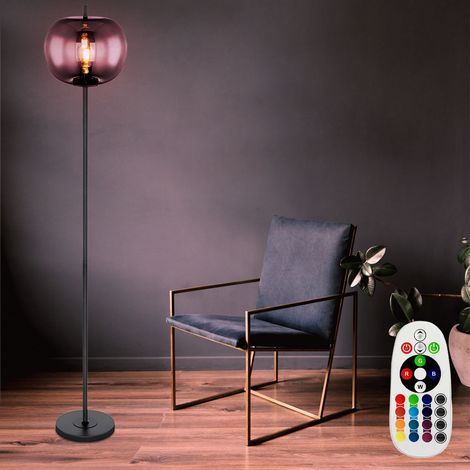 RETRO lampada da terra per sala da pranzo proiettore da soffitto con sfera di vetro TELECOMANDO in un set che include lampade a LED RGB (1/5)