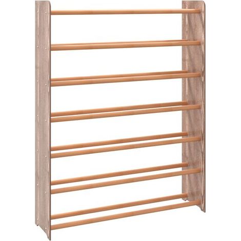 Étagère à chaussures marron, 90x24x117 cm, en bois composite. (1/5)