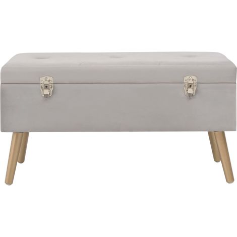 Maison Exclusive - Bank mit Stauraum 80 cm Grau Samt
