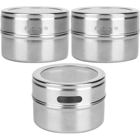 3 teilige magnetische Gewürzboxen, magnetische Gewürzgläser, Gewürzbehälter, Gewürzaufbewahrungssets für den Kühlschrank (1/4)