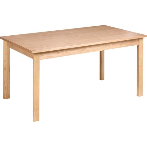 Mesa de comedor rectangular con tablero chapado y patas de madera de olmo 160 x 90 cm chapado en roble claro Gisela