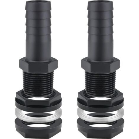 2PCS Trop Plein Cuve, 25mm Passe Paroi Cuve raccord Male Leakproof Hose pour Citernes Raccord Rcuprateur eau de Pluie de Pluie Passages Mit Joints (1/5)