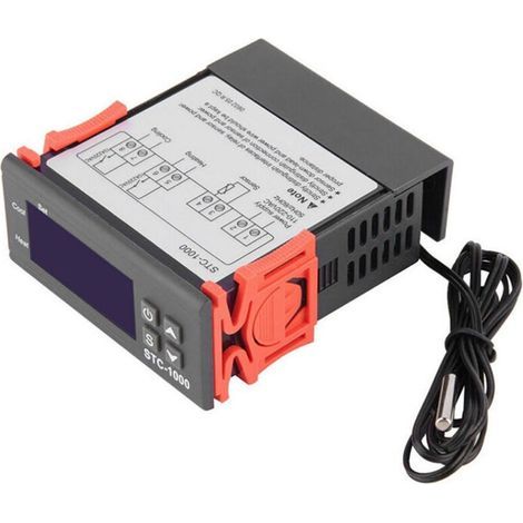 Ahlsen STC-1000 Régulateur de température numérique Chauffage Refroidissement Centigrade Thermostat avec capteur, modèle : 1110/220 V