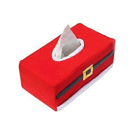 Boîte à mouchoirs en feutre avec ceinture de Père Noël, style Noël, décorations de Noël pour la maison, cadeau de Noël (rouge) (1/2)