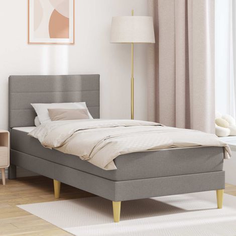 Bettrahmen Taupe 90 x 190 cm Polyester