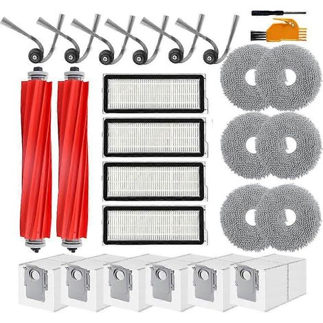 26-teiliges Set für Roborock QV 35A / QV 35S / QR 798 / QR 598 Staubsauger: Bürste, HEPA-Filter, Reinigungstuch und Staubbeutel.