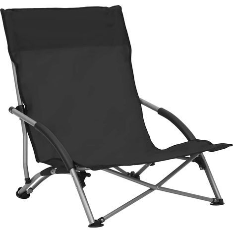 Maison Exclusive - Klappstühle, 2 Stück, schwarzer Stoff (1/5)