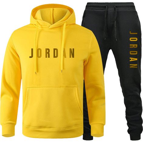 Survêtements pour hommes, survêtements de jogging (survêtement jaune et noir - XL) (1/5)