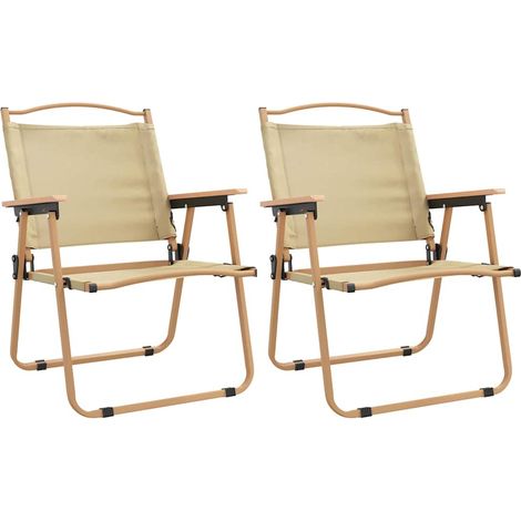 Maison Exclusive - Chaises de camping lot de 2 Beige 54x55x78 cm Tissu Oxford (1/5)
