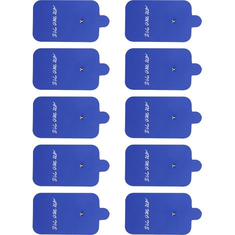 10pcs Électrodes TENS Réutilisables Patchs de Thérapie Non Irritants pour Électrostimulation, Lot de 10, Bleu (1/5)