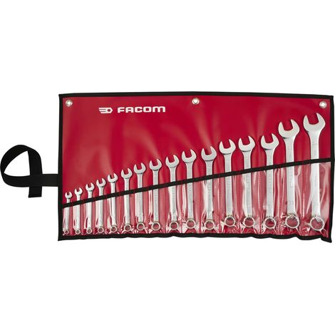 Facom 40B.JV16PB Series Slim Metric Combination Spanner Set 16 Pc FCM40BJV16PB