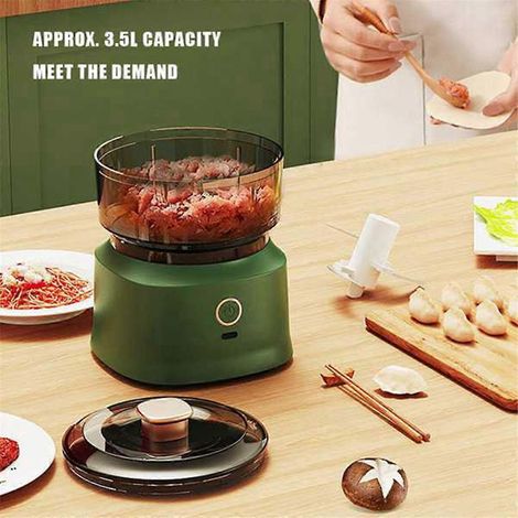 Hachoir à ail électrique 350 ml, robot culinaire avec chargement USB, vert (1/5)