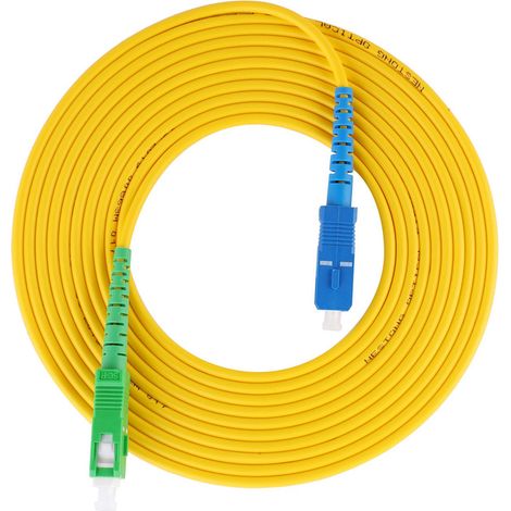 Câble de raccordement à fibre optique monomode haute qualité, gaine PVC, longueur 15 mètres (SC APC-SC UPC) (1/5)
