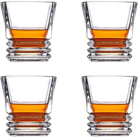Whiskygläser Set Mit 4-280 Ml Premium Bleifreiem Kristall-Whiskyglas Zum Trinken Von Scotch-, Bourbon-, Cognac-, Irish Whiskey- Und Altmodischen Cocktails