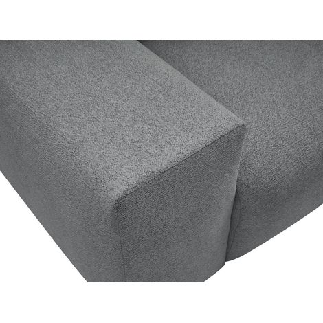BOBOCHIC - Canapé d'angle réversible convertible coffre VOLTAIRE tissu chiné avec pouf Gris foncé (1/5)