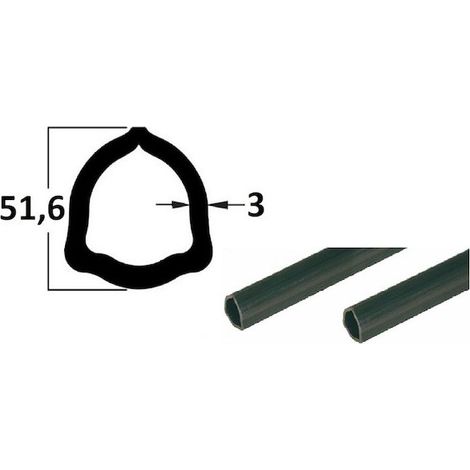 Tubo de 1 m, perfil triangular 51,6x3, P8 27291 (1/2)