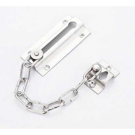 1 chaîne argentée de haute qualité pour la sécurité de porte, chaîne antivol en acier inoxydable (1/5)