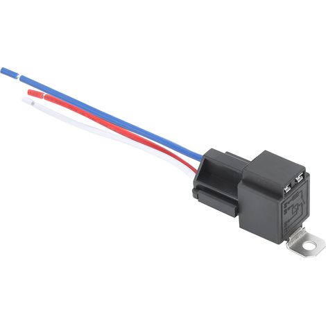 Relais électriques pour voiture avec fusible de sécurité, normalement ouvert, 30A/12VDC, lot de douilles (1/3)