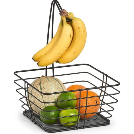 Zeller Obstkorb schwarz minimalistisches Design 26x26x36 cm (1/3)