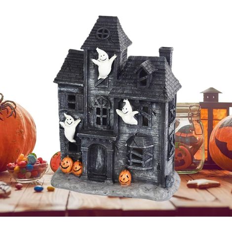 Halloween-Deko im Vintage-Stil: Spukhaus-Figur  Dekorative Spukhaus-Figur für Halloween, Büro, Tisch, Kamin, Wohnzimmer (1/5)