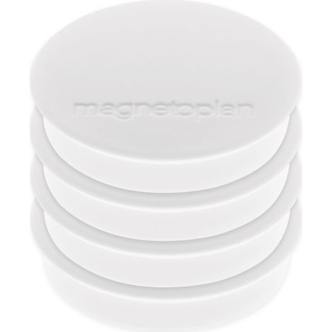 Magnetoplan Magnet Discofix Standard auf Blisterkarte, 4 Stück, weiß 4 Stk