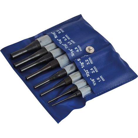Faithfull Round Head Parallel Pin Punch Set (8 pcs, 100mm)