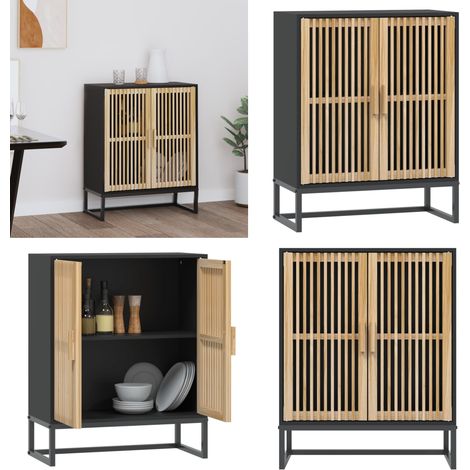 Sideboard Schwarz 60x30x75 cm Holzwerkstoff - Schreibtisch - Sideboard - Wohnzimmermöbel - Schwarz - Massivholzmöbel - Home & Living (1/5)