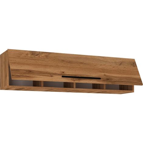 Ebuy24 – Armoire murale pliante en bois Arila XL 115x30x30 cm – 4 compartiments – Montage mural simple – Design intemporel (1/4)