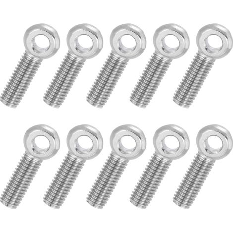 10 Pcs Boulon à Œil M8x35mm Boulon à Œillet de Levage pour Balancement d'Épaule, Vis Filetage Complet en Acier Inoxydable 304, Filetage Métrique Trou Coulissant, Couleur Argentée (1/5)