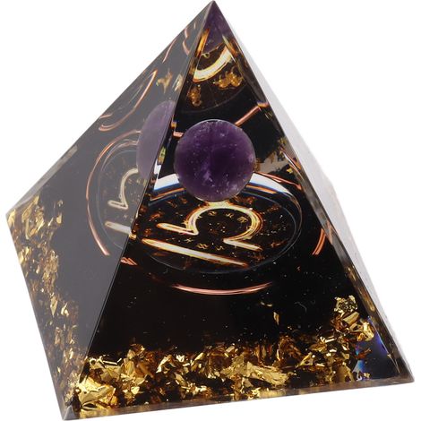 Pyramide d'orgonite de 5 cm pour la guérison énergétique positive, pyramide de cristal, méditation, pyramides d'orgonite, générateur d'énergie des chakras et du zodiaque, Balance (1/5)