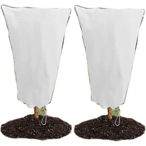 2 pezzi 80100 cm copertura antigelo per piante con coulisse per alberi, calore invernale, protezione del giardino, arbusti, sacchetto anti-insetti (1/5)