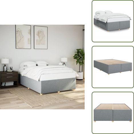 Cama de poliéster - vidaXL Cama sin colchón tela gris claro 140x200 cm - Cama con listones
