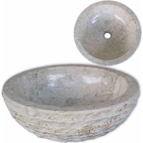 Lavabo en marbre couleur crème de 40 cm
