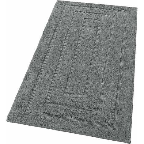Tapis de Bain en Pur Coton Tapis de chevet Elégant et Luxueux Antidérapant Gris foncé - 60x40 cm (1/5)