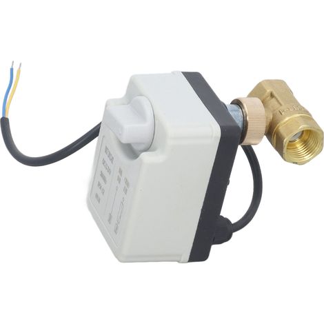 Vanne à billes motorisée électrique 2 fils 2 voies fermée au repos DN15 1/2 pouce laiton ABS IP54 12-24V DC pour eau chaude froide (1/5)