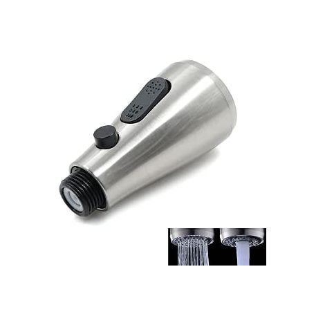 Robinet évier Cuisine Rechange Robinet - Douchette robinet extractible en plastique, finition brossée, prend en charge 2 modes de commutation (pulvérisation, débit) avec bouton d'arrêt (1/5)