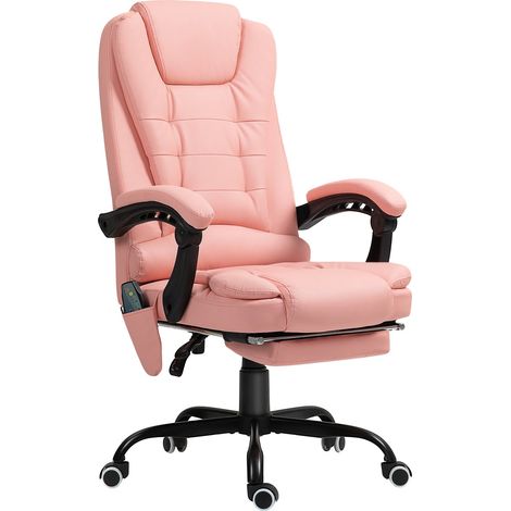 Silla de Oficina con Masaje de 7 Puntos, Silla de Oficina Ergonómica con Función Reclinable, Silla Ejecutiva Regulable en Altura con Mando a Distancia, Capacidad de Carga 120 Kg, para Estudio, Oficina