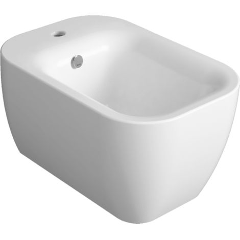 Bidet sospeso bianco lucido henges he19 monoforo completo di fissaggi (1/3)
