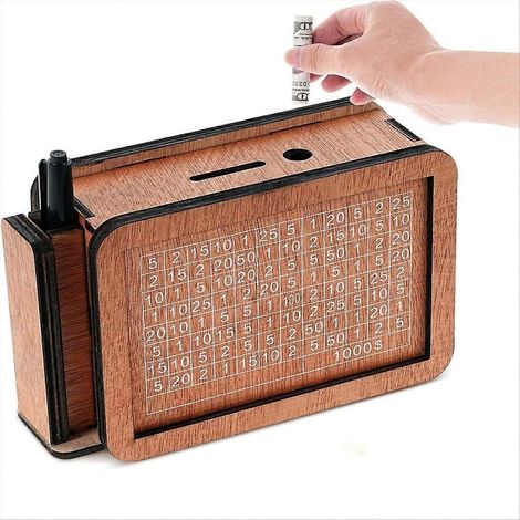 Spardose aus Holz mit Sicherheitsverschluss, Geldspardose mit Schloss, Münzbox aus Naturholz für Kinder und Erwachsene, praktisches Geschenk (1/5)