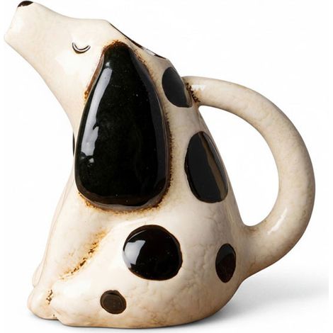 Pichet Chien Tacheté Blanc Noir grès 20x14x21cm (1/5)