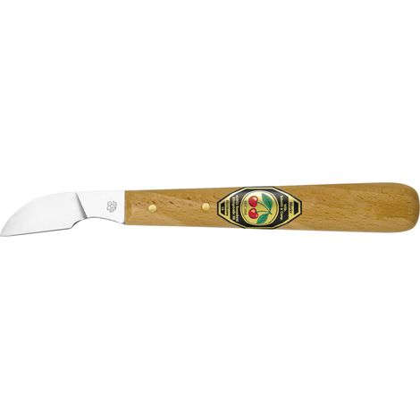Kirschen Kerbschnitzmesser mit Holzheft mit langer schräger Schneide