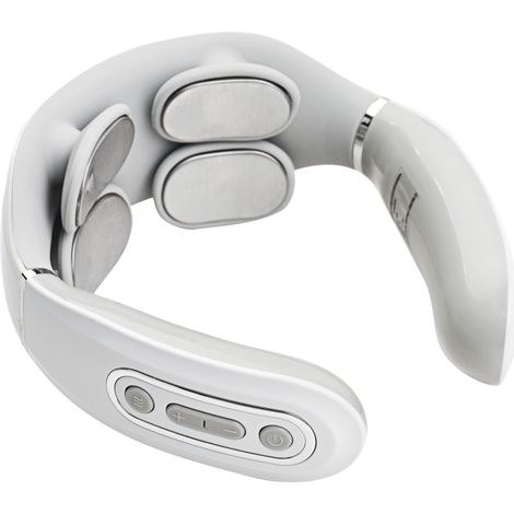 Masajeador de cuello eléctrico inteligente, 4 cabezales, 5 modos, 15 niveles (blanco) (1/5)