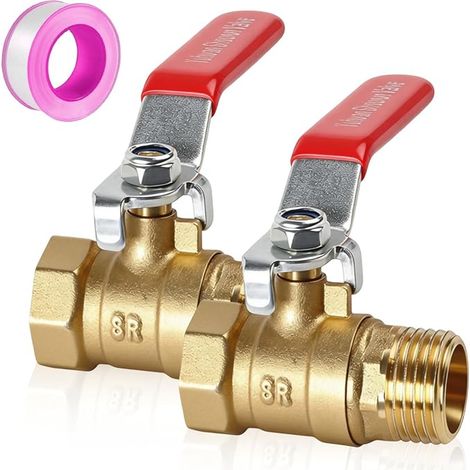 Brass Ball Valve 1/2" AG/IG PN25 DN15 Sealing Strip (1/5)