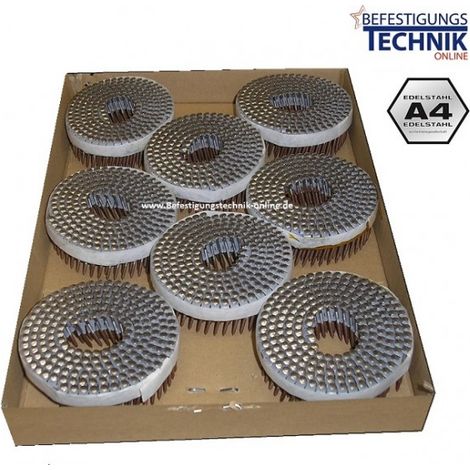 2,1x45mm Ring rostfrei A4 Linsenkopf stumpfe Spitze MX Coilnägel für Tjep MX-50 Holzschindeln 2,4M-839346