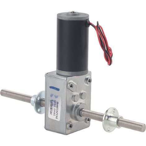 Schneckengetriebemotor, rechts- und linksgängige Welle, koaxial, M8-Gewinde, Drehzahluntersetzung 1280, Motor mit Flansch, Untersetzungsverhältnis 31 (1/5)