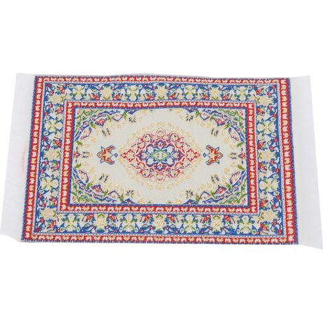 Tapis miniatures 1:12 pour maison de poupée, tapis tissé portable, décoration miniature, accessoire cadeau enfant (1/5)