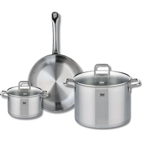 Ensemble de 1 Poêle de cuisson 28 cm et 2 faitouts 16 et 26 cm Elo Profi Citrin (1/5)